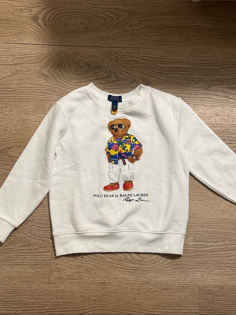 Polo by Ralph Lauren White Kids' Polo Bear Crewneck Sweatshirt